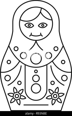 Traditional nesting doll icon. Outline traditional nesting doll vector icon for web design isolated on white background Stock Vector