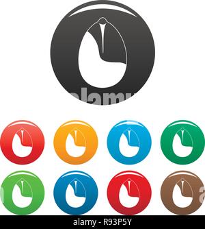 Nut icons set 9 color vector isolated on white for any design Stock Vector