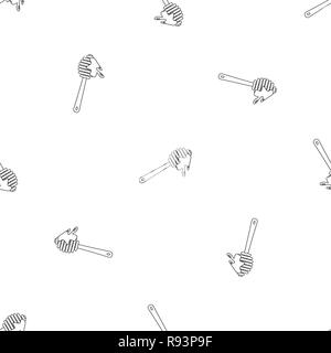 Wood honey spoon icon. Outline illustration of wood honey spoon vector icon for web design isolated on white background Stock Vector