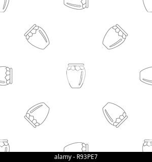 Honey jar icon. Outline illustration of honey jar vector icon for web design isolated on white background Stock Vector