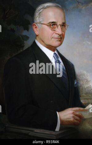 Harry S. Truman (1884-1972). American politician. 33rd President of the United States (1945-1953). Portrait by Greta Kempton. National Portrait Gallery. Washington D.C. United States. Stock Photo