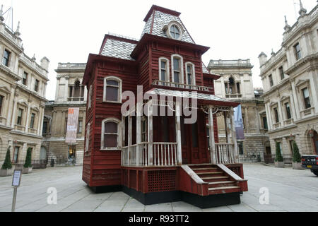 'Transitional Object (Psychobarn)' by Cornelia Parker at Royal Academy of Arts, Piccadilly, London Stock Photo