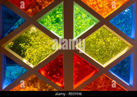 Colored glass of different colors, diamond shape. Stock Photo