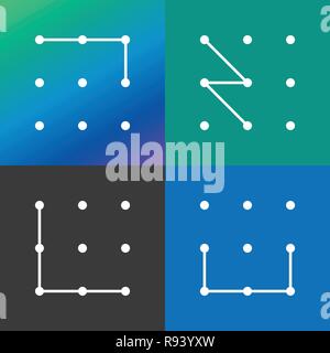 Security mobile unlock, lock pattern Stock Vector