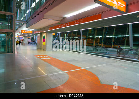 WARSAW, POLAND - CIRCA NOVEMBER, 2017: inside Warsaw Chopin Airport. Stock Photo