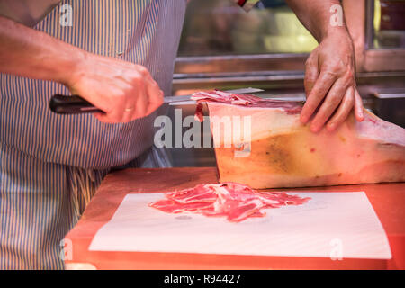 Cured Jamon Packed in Plastic Stock Photo