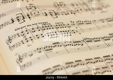 Sheet of music, musical notation, staff, stave Stock Photo - Alamy