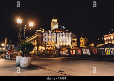 Name of Mary Church and Freedom Square in Novi Sad Stock Photo