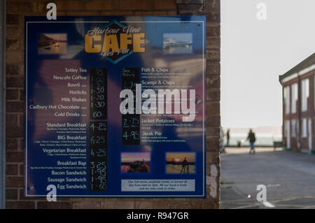 food signs and prices Stock Photo