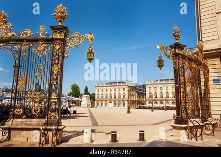 Golden gates to Place Stanislas in Nancy, the capital of the north-eastern French department of Meurthe-et-Moselle, France, Europe Stock Photo