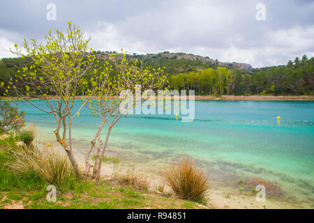 Santos Morcillo lake. Lagunas de Ruidera Nature Reserve, Ciudad Real province, Spain. Stock Photo