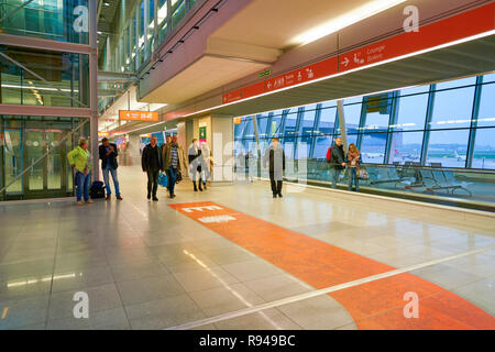 WARSAW, POLAND - CIRCA NOVEMBER, 2017: inside Warsaw Chopin Airport. Stock Photo