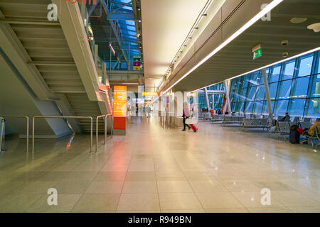 WARSAW, POLAND - CIRCA NOVEMBER, 2017: inside Warsaw Chopin Airport. Stock Photo