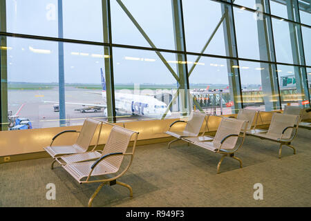 WARSAW, POLAND - CIRCA NOVEMBER, 2017: inside Warsaw Chopin Airport. Stock Photo