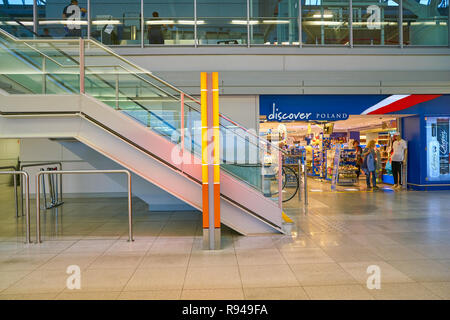 WARSAW, POLAND - CIRCA NOVEMBER, 2017: inside Warsaw Chopin Airport. Stock Photo