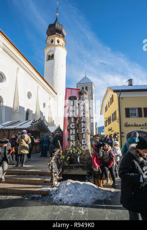 the traditional Christmas market in San Candido - Innichen, Trentino Alto Adige region, Italy Stock Photo