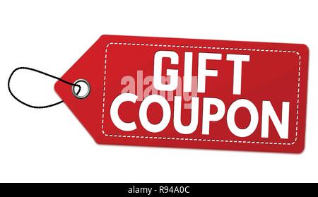 Gift coupon label or price tag on white background, vector illustration Stock Vector