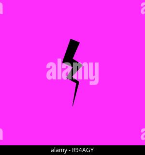 Simple black thunder icon. Thunderbolt and flash lighting sign Stock Vector
