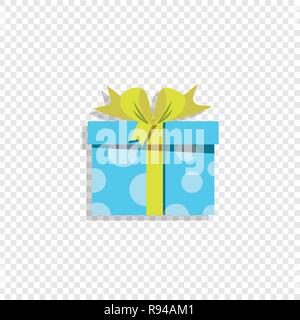 Blue wrapped gift box isolated . Sale, shopping, birthday, christmas, new year, valentine. Present icon, logo. Congratulations on holidays celebration Stock Vector