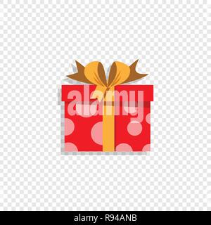 Red wrapped gift box isolated. Sale, shopping, birthday, christmas, new year, valentines. Present icon, logo. Congratulations on holidays celebration  Stock Vector