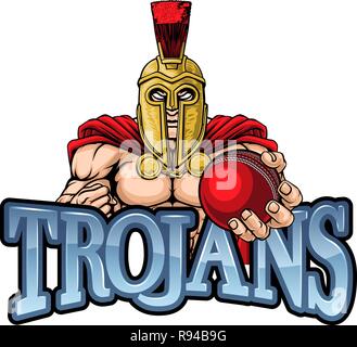 Trojan Spartan Cricket Sports Mascot Stock Vector
