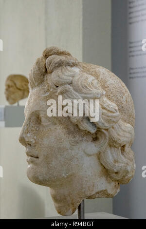 Alexander the great 2nd century AD, Archaeological Museum of Thasos is a museum located in Limenas on the island of Thasos, East Macedonia, Greece Stock Photo
