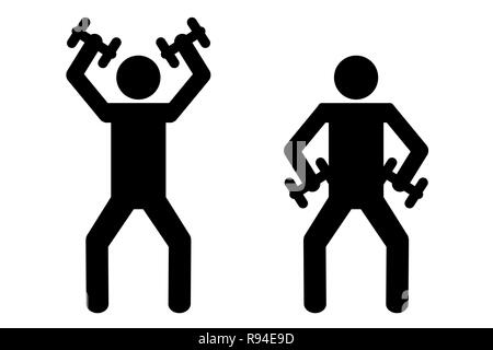 fitness workout with dumbbell pictogram vector illustration EPS10 Stock Vector