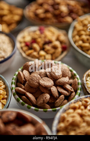 Close up and selective focus. Composition of different kinds cereals Stock Photo