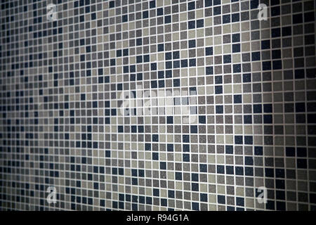 Mosaic tiles in grey shades for background. Stock Photo