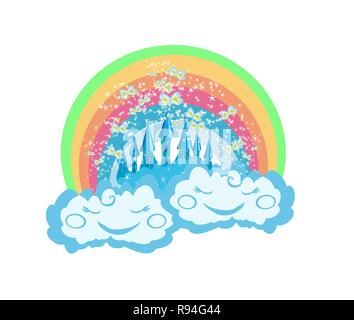 castle in the clouds Stock Vector