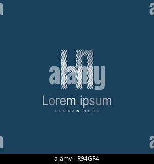 Initial Letter HI Logo Template Vector Design Stock Vector