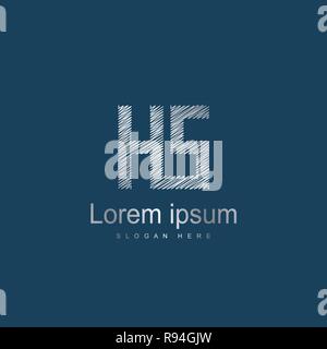 Initial Letter HS Logo Template Vector Design Stock Vector