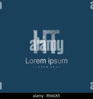 Initial Letter HT Logo Template Vector Design Stock Vector