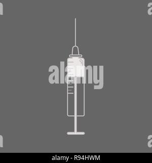 Vaccine syringe icon. Outline vaccine syringe vector icon for web design isolated on background. Medicine symbol 10 eps Stock Vector