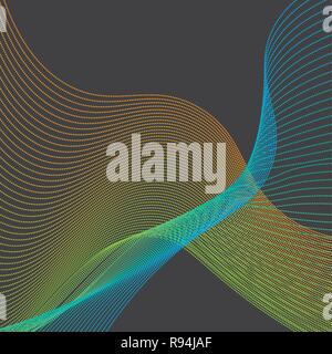 neon colored gradient abstract dotted background from lines Stock Vector