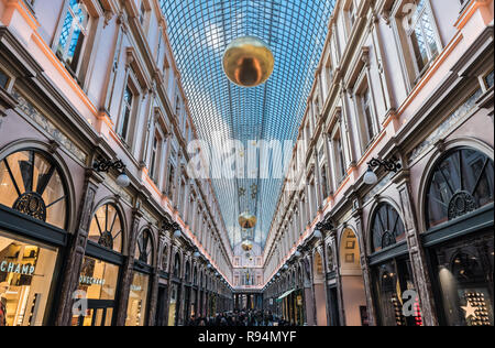 The Saint Hubertus Gallery in Art Nouveau style with Christmas decoration Stock Photo