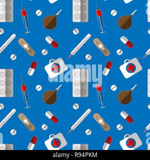 Medical symbols seamless pattern. therapy Flat design. health icon10 eps Stock Vector