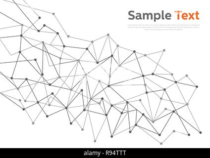 Geometric abstract background with connected line and dots. Vector, illustration, eps10. Stock Vector