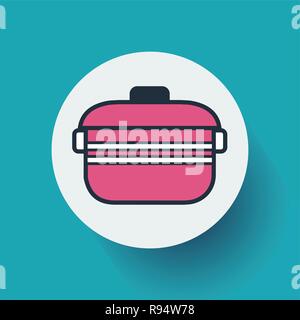 Flat style cooking pot icon.Vector, illustration eps10 Stock Vector