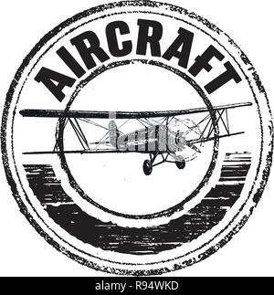 Aircraft stamp, label design Stock Vector