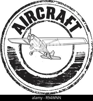 Aircraft stamp, label design Stock Vector