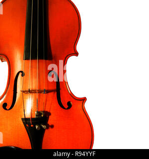 1937 old violin on the white background Stock Photo