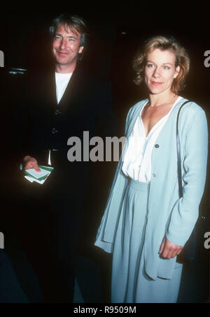 WESTWOOD, CA - MAY 10: Actor Alan Rickman and actress Juliet Stevenson attend 'Much Ado About Nothing' Westwood Premiere on May 10, 1993 at the Mann National Theatre in Westwood, California. Photo by Barry King/Alamy Stock Photo Stock Photo