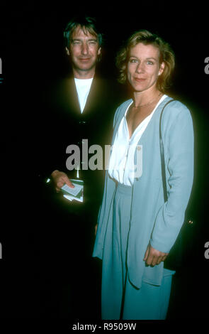 WESTWOOD, CA - MAY 10: Actor Alan Rickman and actress Juliet Stevenson attend 'Much Ado About Nothing' Westwood Premiere on May 10, 1993 at the Mann National Theatre in Westwood, California. Photo by Barry King/Alamy Stock Photo Stock Photo