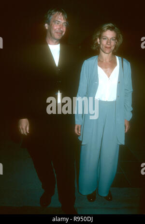 WESTWOOD, CA - MAY 10: Actor Alan Rickman and actress Juliet Stevenson attend 'Much Ado About Nothing' Westwood Premiere on May 10, 1993 at the Mann National Theatre in Westwood, California. Photo by Barry King/Alamy Stock Photo Stock Photo