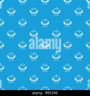 Apple stump pattern vector seamless blue repeat for any use Stock Vector