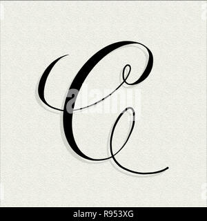 Capital letter C calligraphy on textured paper illustration for ...