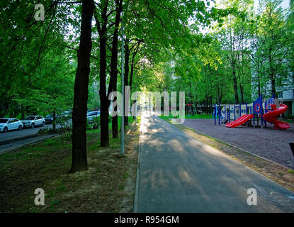 sunlight on the Playground in the early morning, Moscow Stock Photo