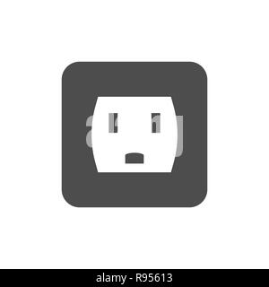 Vector illustration, flat design. Power electric socket icon. Vector Stock Vector