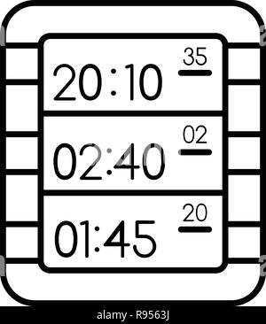 Multi display digital clock icon, outline style Stock Vector